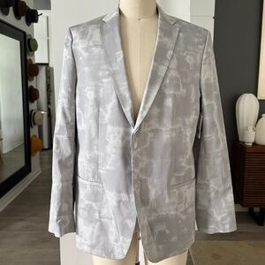 Calvin Klein Grey/White Casual Sport Jacket, Size XL, Slim fit